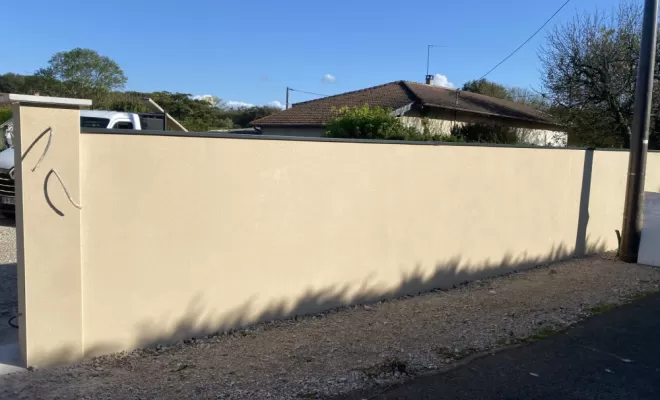 Façades chantier de Dompierre-sur-veyle, Amberieu-en-Bugey, MIB Maçonnerie